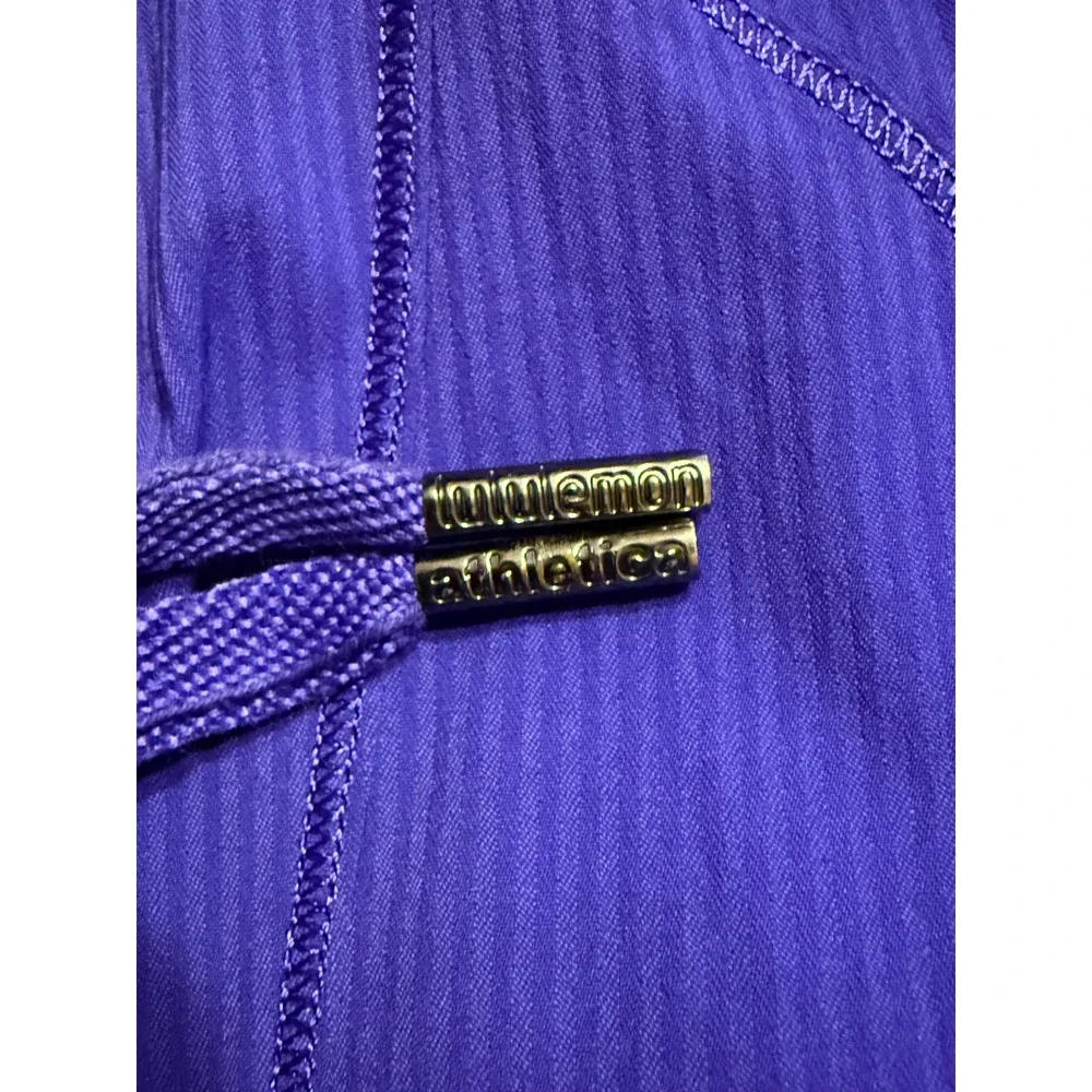 Lululemon In Stride Jacket Royal Purple Ribbed Pleated Back Full Zip Size 8